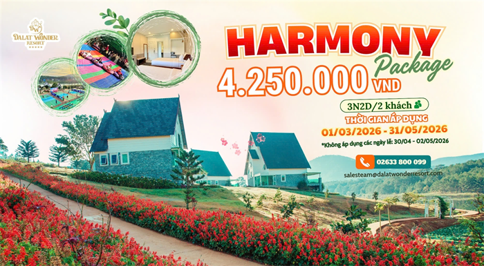 🌿 HARMONY PACKAGE – BẢN HÒA CA CỦA NGHỈ DƯỠNG & CÂN BẰNG GIỮA THIÊN NHIÊN ĐÀ LẠT