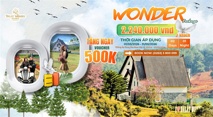 WONDER PACKAGE | KỲ NGHỈ ĐỘC QUYỀN, THƯ THÁI BÊN HỒ TUYỀN LÂM